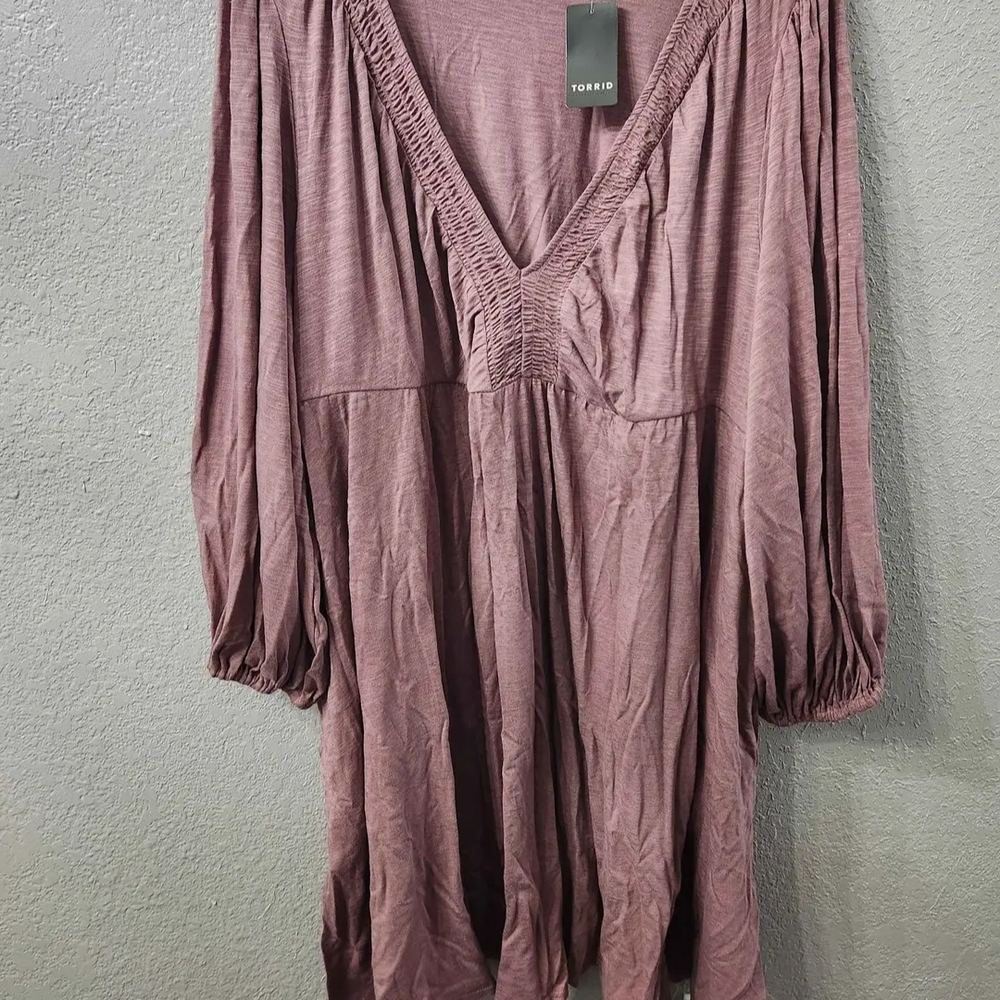 3X Torrid Mauve Long Sleeve Dress